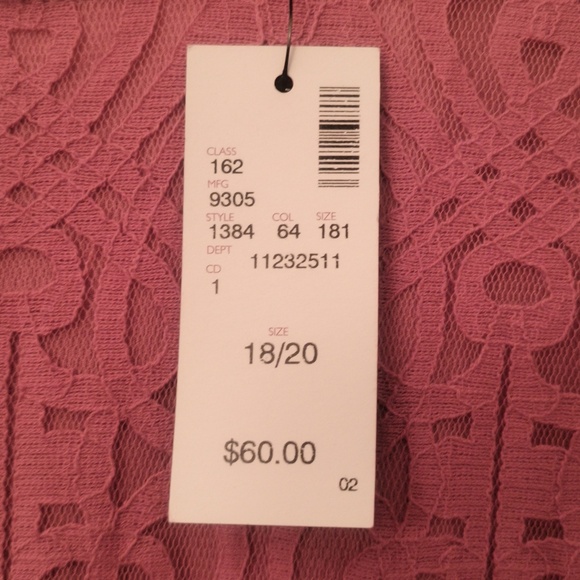 New Rose Mauve Lace Dress / 2X - Picture 3 of 3